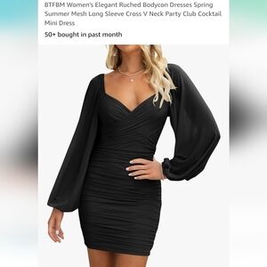 Womens bodycon spring summer long sleeve party nightclub dress